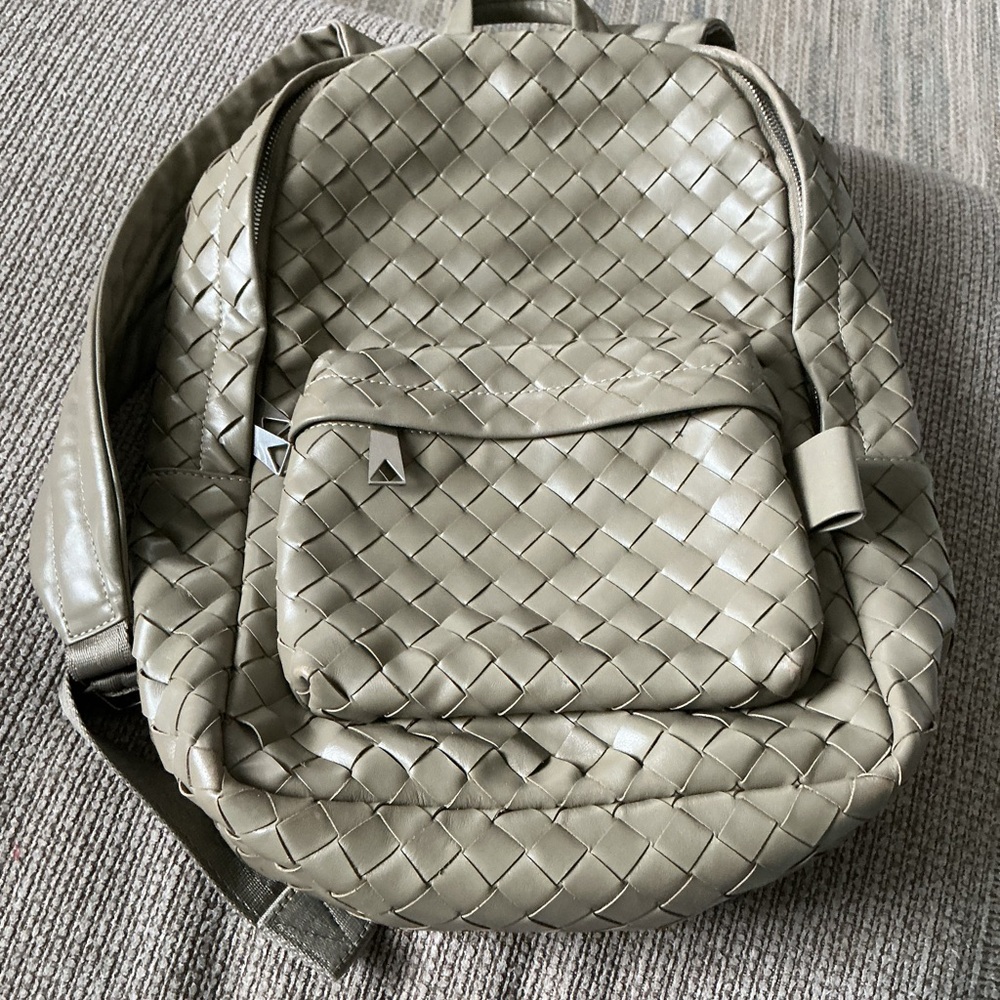Woven leather Backpack